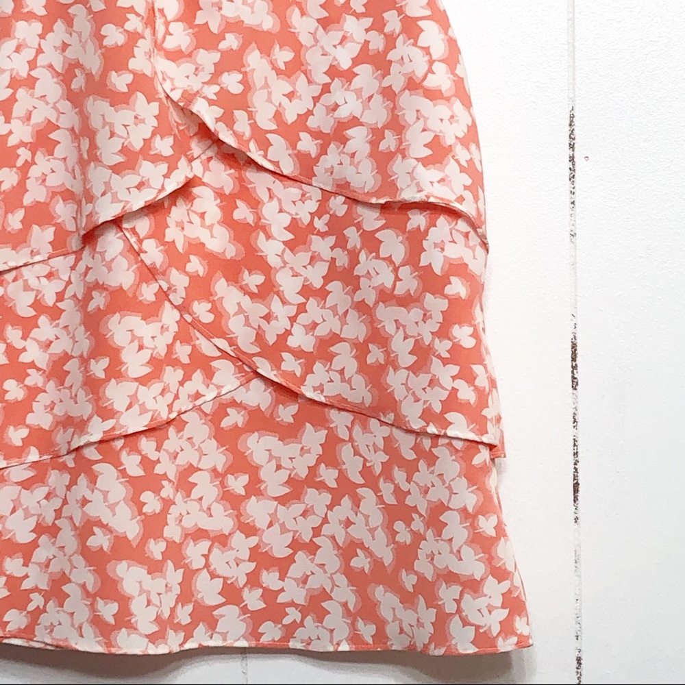 Esmi Peach Pattern Ruffle Racer Back Top - Picture 4 of 5